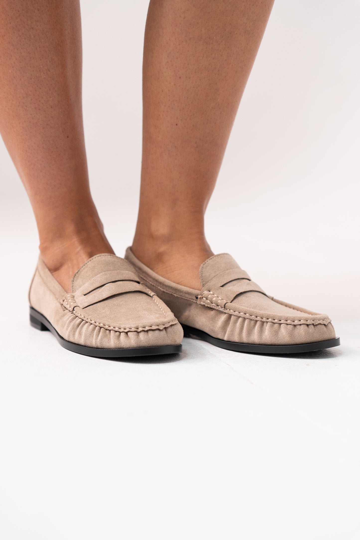 Cathy Faux Suede Loafer In Sand