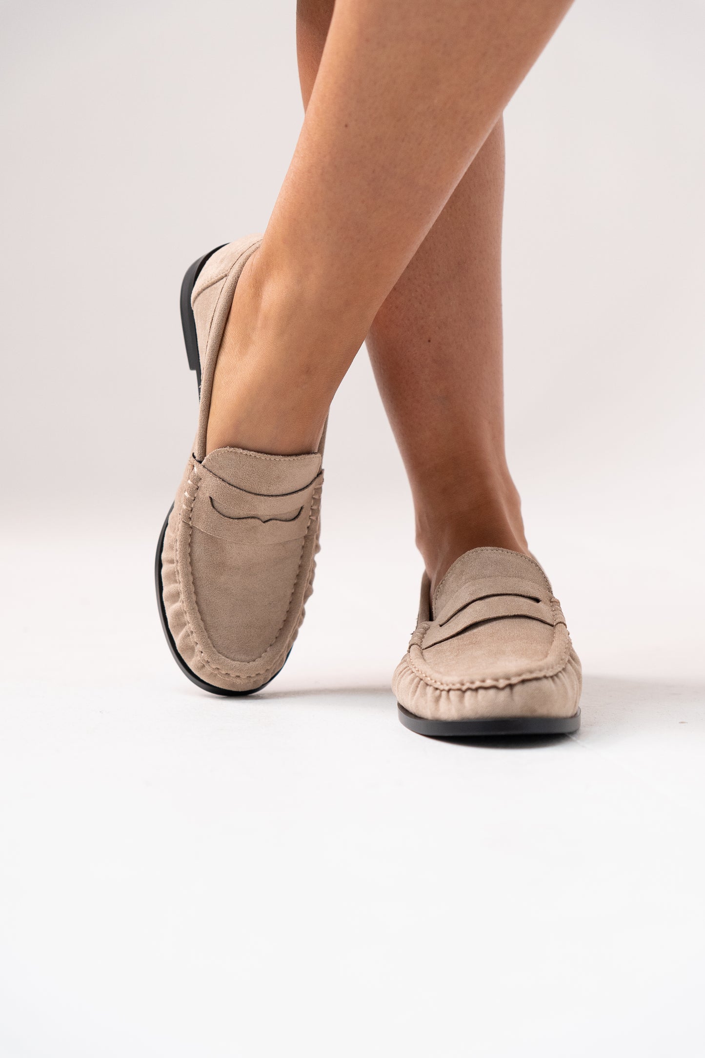 Cathy Faux Suede Loafer In Sand