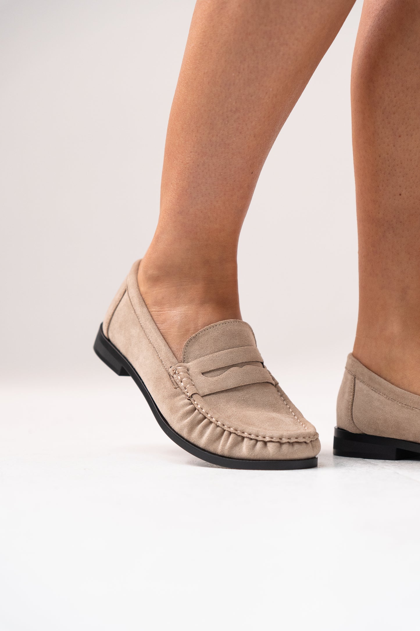 Cathy Faux Suede Loafer In Sand