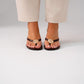 Cathy Seashell Toe Post Heel In Chocolate