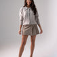 Cathy Studded Collar Cardigan In Taupe