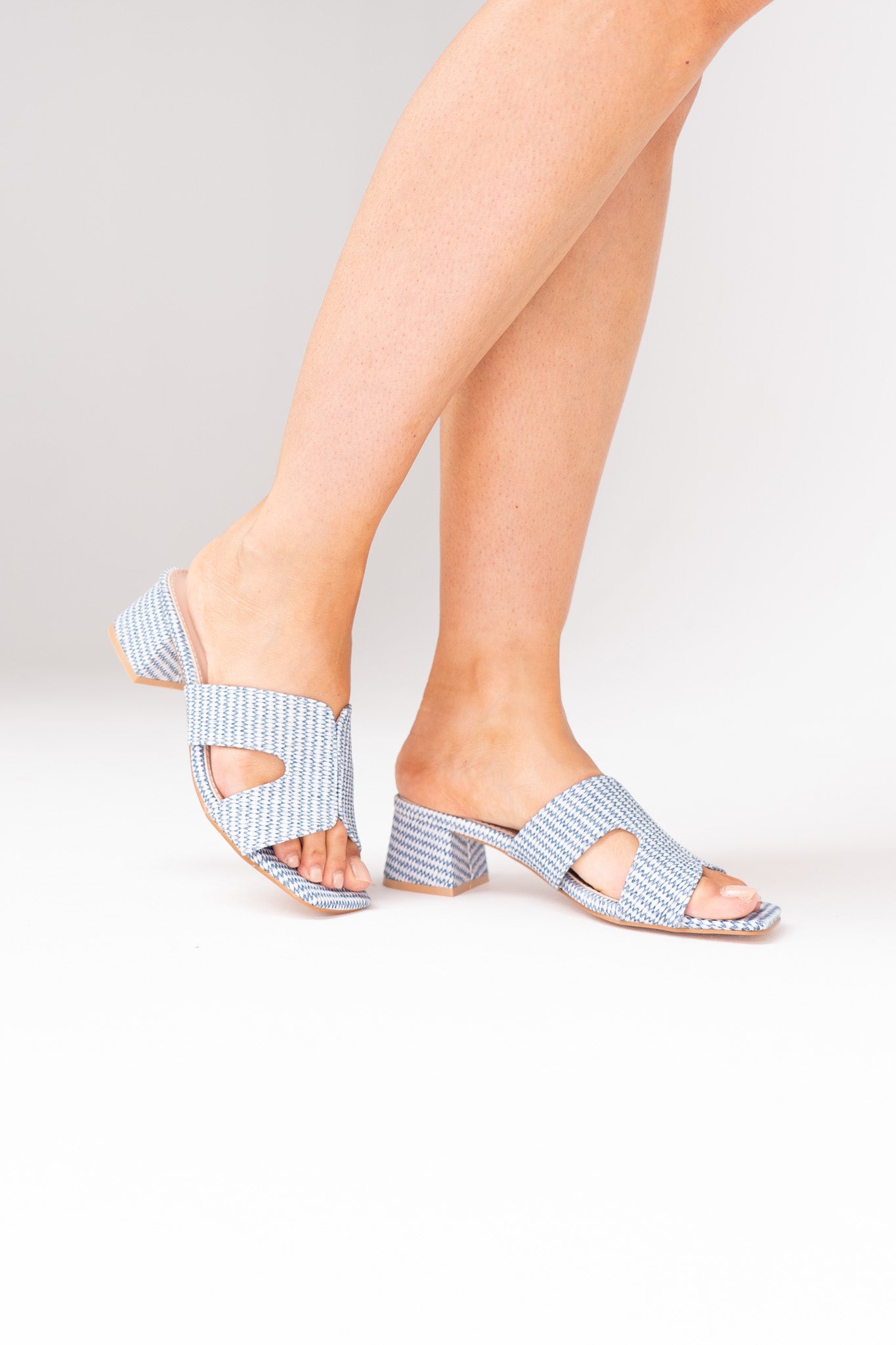 Cathy Striped Mule In Blue