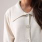 Cathy Studded Collar Cardigan In Cream