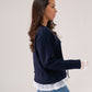 Cathy Drawstring Cardigan In Navy