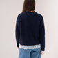 Cathy Drawstring Cardigan In Navy