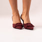 Cathy Faux Suede Buckle Heel In Wine