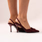 Cathy Faux Suede Buckle Heel In Wine