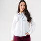 Connie Bow Neck Blouse In White