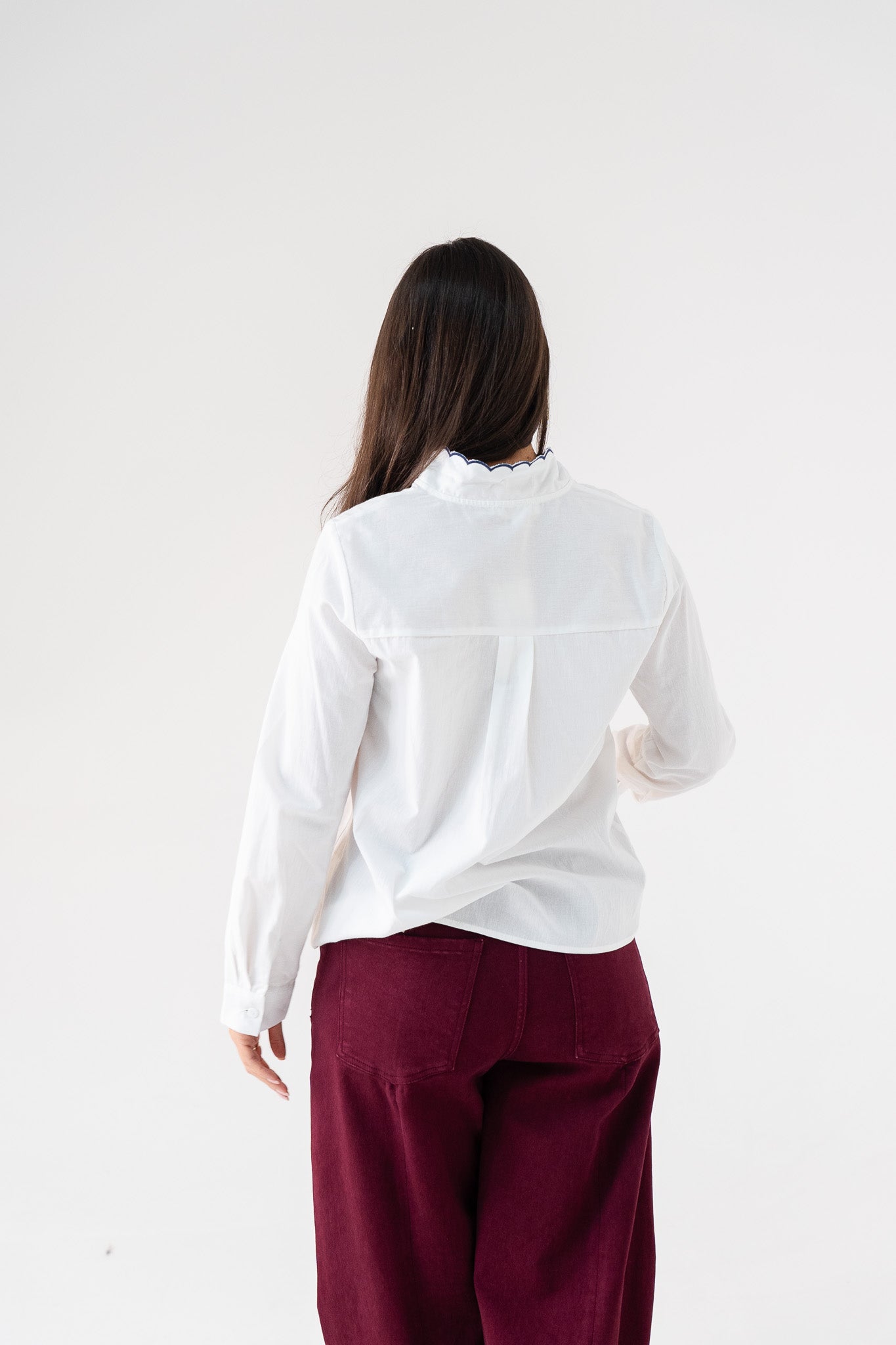 Connie Bow Neck Blouse In White