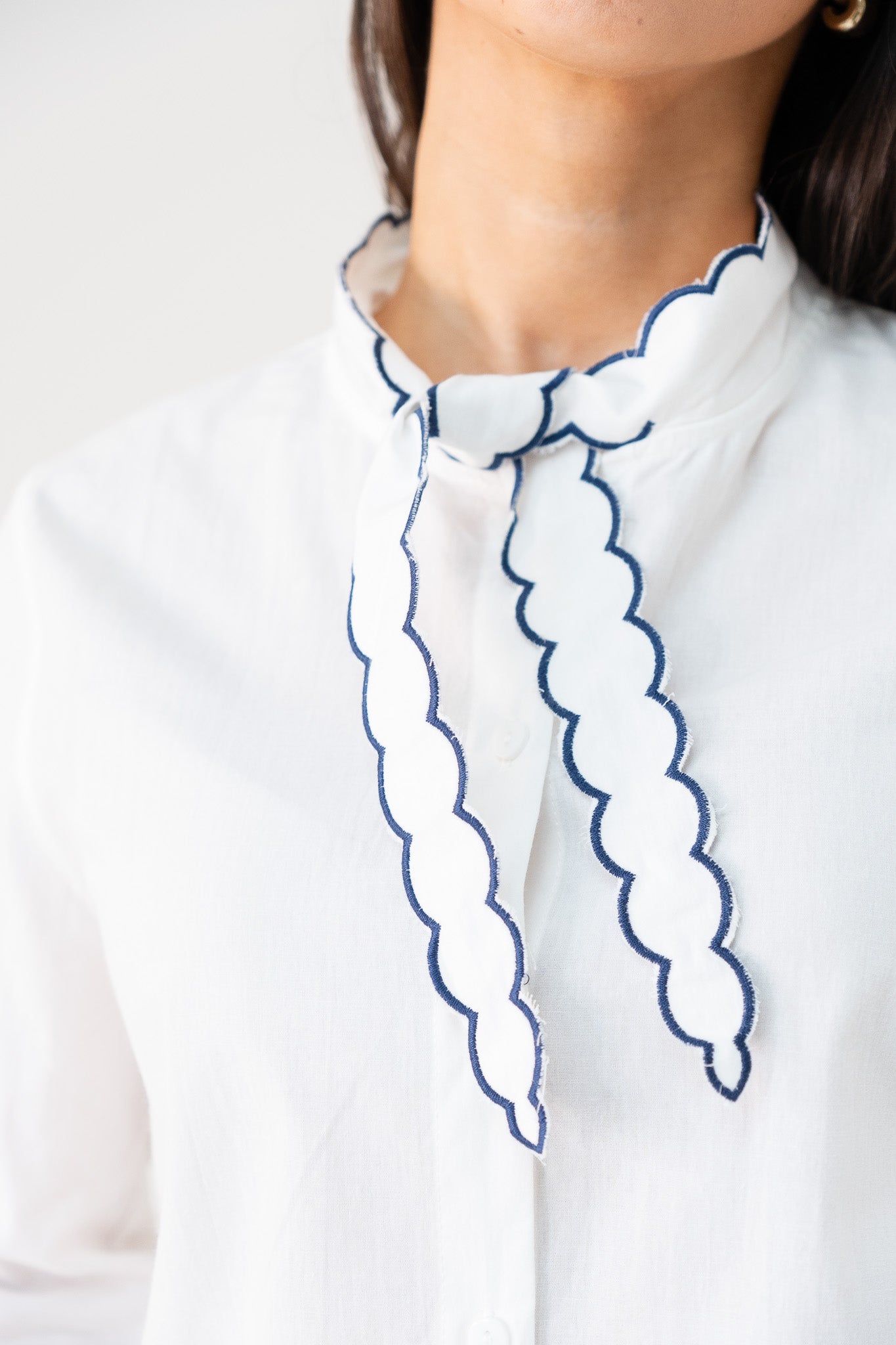 Connie Bow Neck Blouse In White