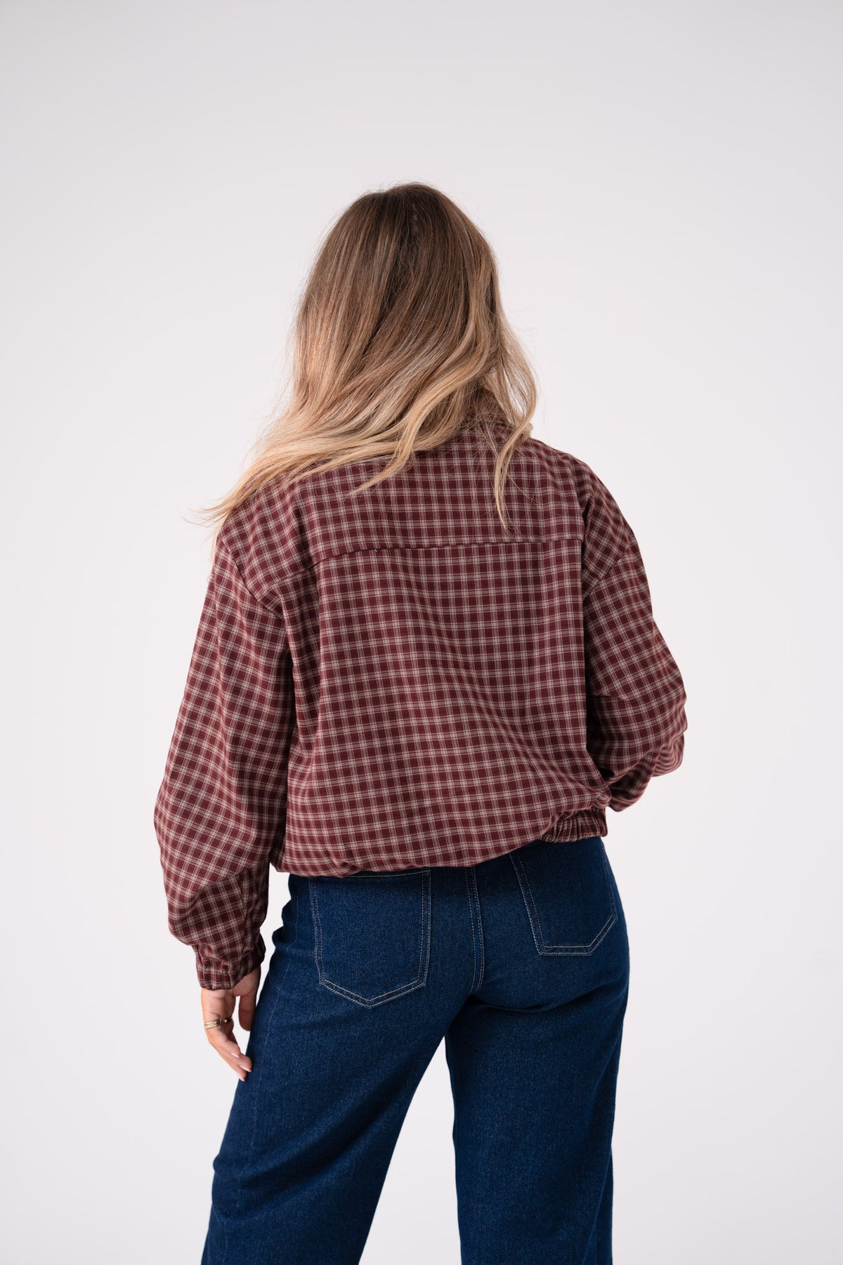 Connie Check Jacket In Prune