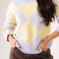 Connie Diamond Knit Jumper In Lilac Mix