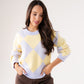 Connie Diamond Knit Jumper In Lilac Mix