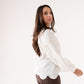 Connie Embroidered Scallop Top In Cream