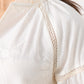 Connie Embroidered Scallop Top In Cream