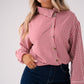 Connie Funnel Neck Stripe Shirt In Red