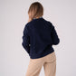Connie Gingham Collar Cardigan In Navy