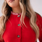 Connie Gingham Collar Cardigan In Red