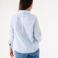 Connie Heart Detail Pinstripe Shirt In Blue