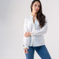 Connie Pastel Check Blouse In White