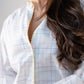 Connie Pastel Check Blouse In White