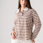 Connie Stripe Rugby Top In Chocolate Mix