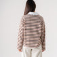 Connie Stripe Rugby Top In Chocolate Mix