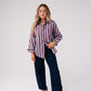 Connie Stripe Shirt In Plum Mix