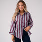 Connie Stripe Shirt In Plum Mix