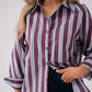 Connie Stripe Shirt In Plum Mix