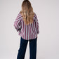 Connie Stripe Shirt In Plum Mix