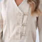 Cora Denim Shift Dress In Beige