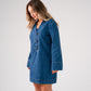 Cora Denim Shift Dress In Mid Wash
