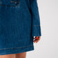Cora Denim Shift Dress In Mid Wash
