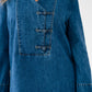 Cora Denim Shift Dress In Mid Wash