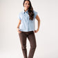 Cora Embroidered Denim Shirt In Light Wash