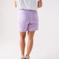 Cora Embroidered Denim Shorts In Lilac