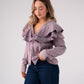 Cora Frill Collar Denim Shirt In Prune