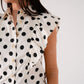 Cora Polka Dot Blouse In Monochrome