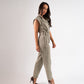 Cora Sleeveless Jumpsuit In Khaki