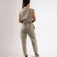 Cora Sleeveless Jumpsuit In Khaki