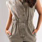 Cora Sleeveless Jumpsuit In Khaki