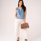 Cora Sleeveless Ruffle Top In Mid Wash