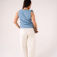 Cora Sleeveless Ruffle Top In Mid Wash