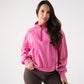Cora Studded Half Zip Sweatshirt In Fuchsia