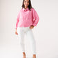 Cora Zip Front Jacket In Pink