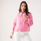 Cora Zip Front Jacket In Pink