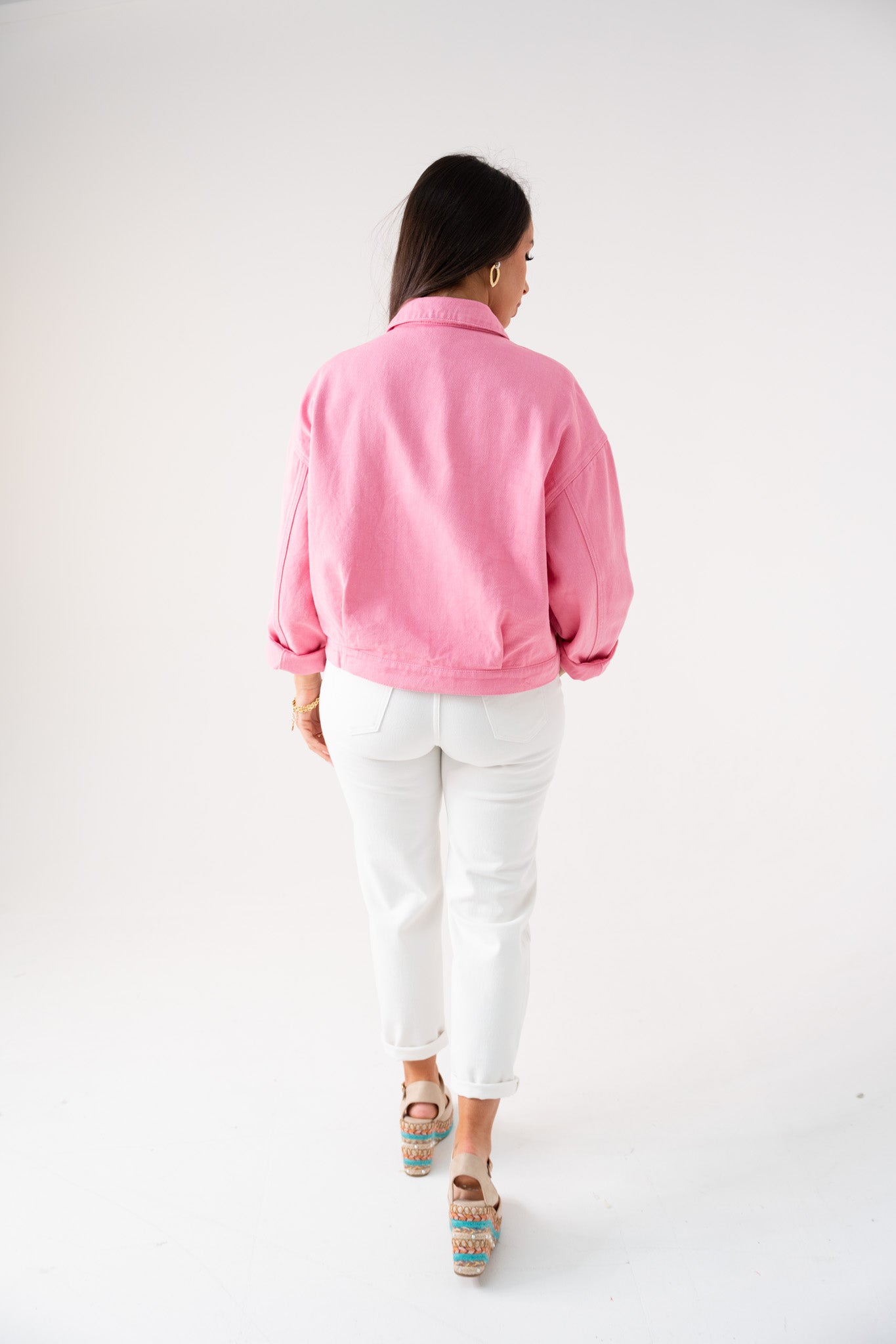 Cora Zip Front Jacket In Pink