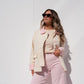 Love Laura Contrast Summer Jacket In Cream