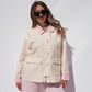 Love Laura Contrast Summer Jacket In Cream